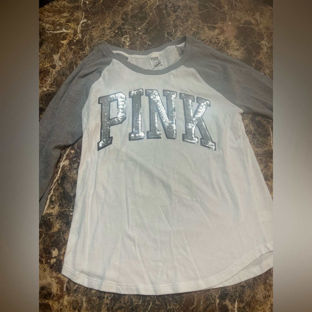 Pink Long Sleeve Glitter Shirt
